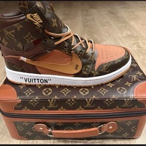 Louis Vuitton Brown and Orange Sneakers